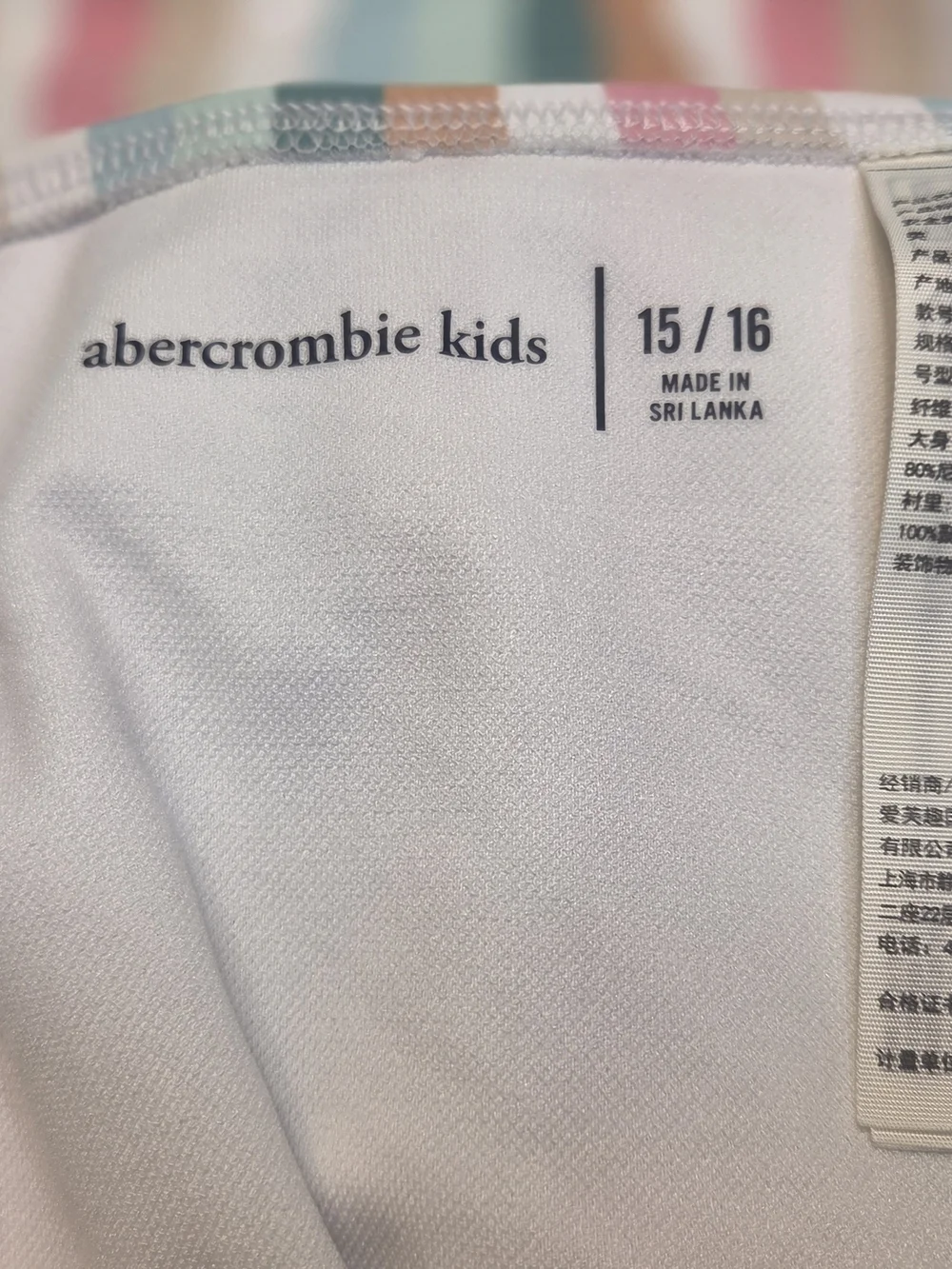 abercrombie kids Pastel Multicolor Striped One-Shoulder Swimsuit Size 15/16